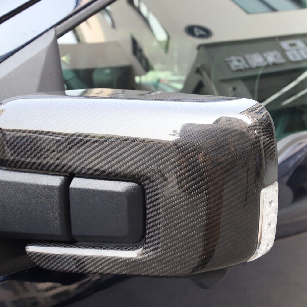 for Ford F150 F-150 2021-24 A Pair Real carbon fiber Side Wing Mirror Caps Cover