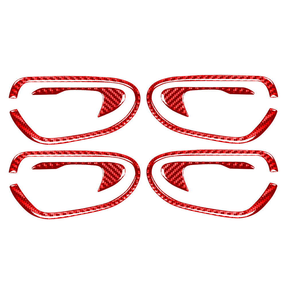 Carbon Fiber Interior Door Handle Bowl Trim Red for Honda for Civic 8th Gen 2006-11