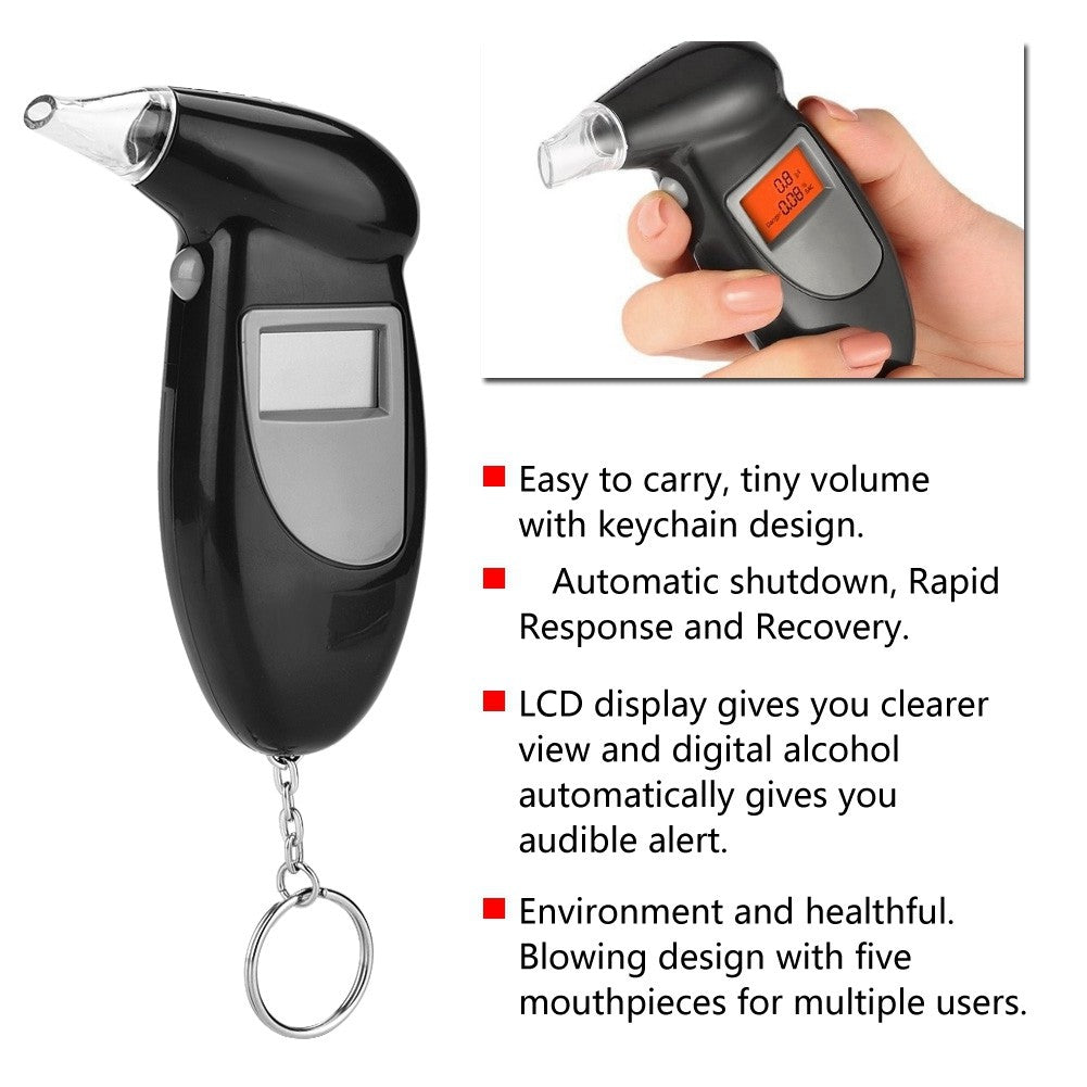 Alcohol Analyzer LCD Screen Professional Alcohol Breath Tester Analyzer Lie Q