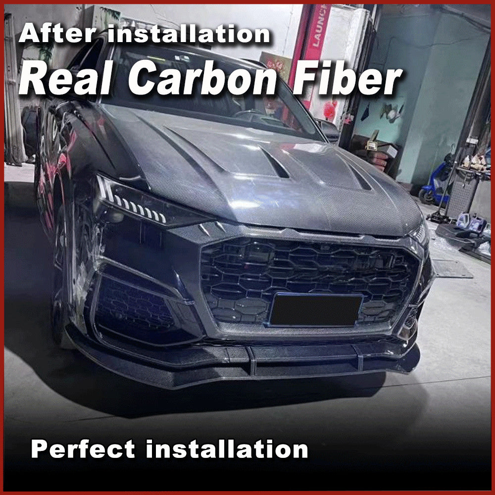 for Audi RSQ8 RS Q8 2020-2023 REAL CARBON Front Kidney Grille Bumper Grill Cover