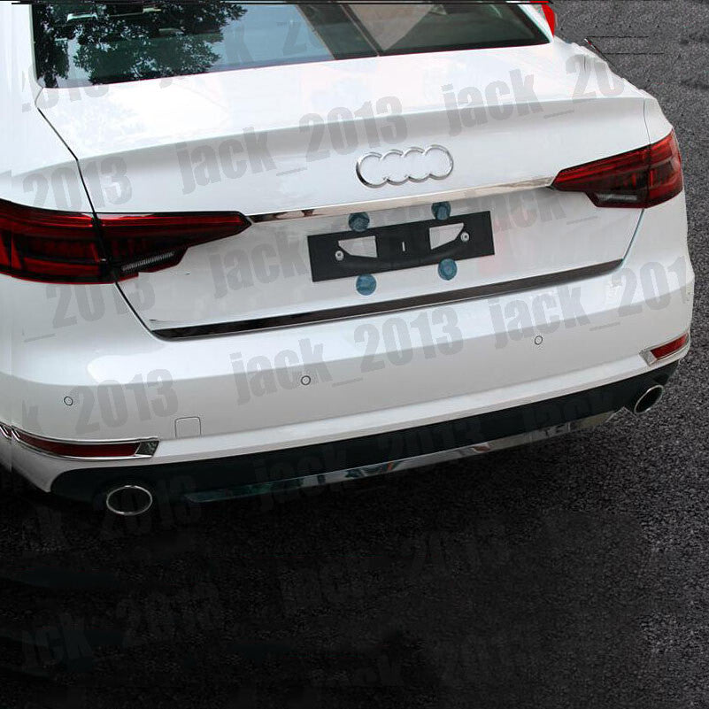 for Audi A4 B9 2017-2022 Black stainless Rear Bumper Protector Strip Trim