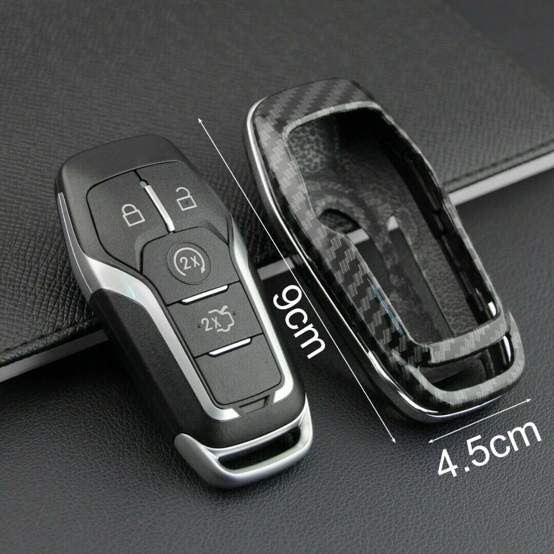 Carbon Fiber Hard for Smart Key Cover Accessories Chain Case for Ford for Lincoln US