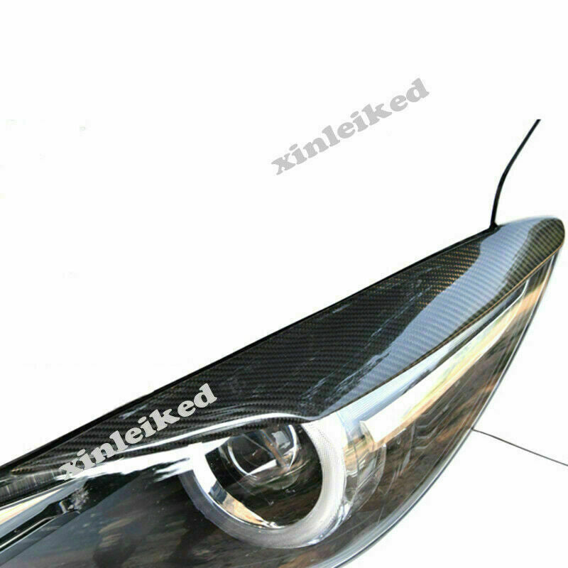for Mazda 3 Axela 2017-2018 Carbon Fiber Front Headlight Protector Cover Trims