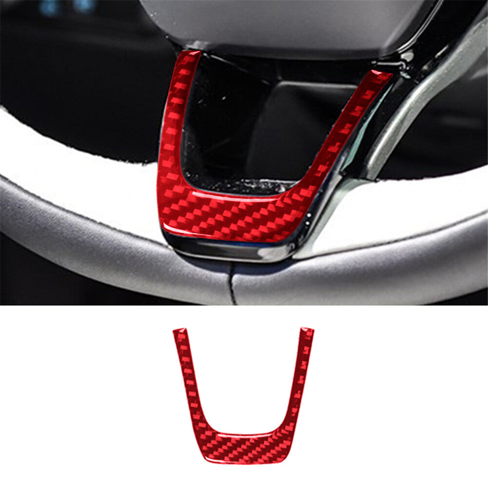 Carbon Fiber Red Steering Wheel Chin Cover Trim for Ford for Mustang Mach-E