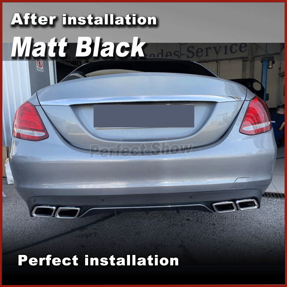 Fit for Benz C Class W205 Sedan 15-17 Non Rear Diffuser With Exhaust Tips PP