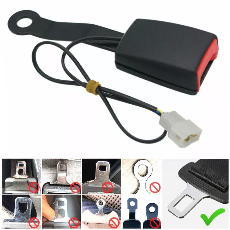 2PCS Car for Seat Belt Buckle Padding Socket Plug Connector w/Warning Cable Black