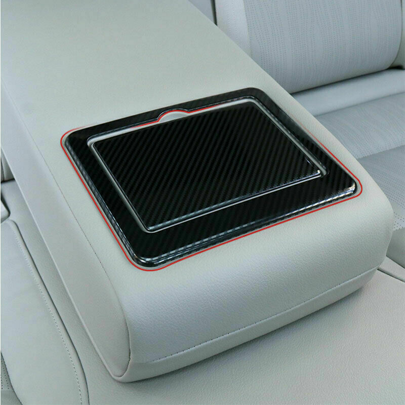 for Nissan Altima 2019-2022 Carbon Fiber Rear Cup Holder Lid Panel Cover Trim
