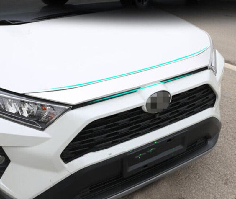 For 2019-2022 for Toyota RAV4 Stainless FRONT ENGINE HOOD CENTER GRILLE STRIP TRIM
