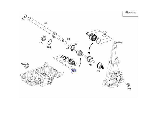 Front Axle Inner C/V Joint Boot Kit for Mercedes W222 W205 C200 C300 S500 S63AMG v