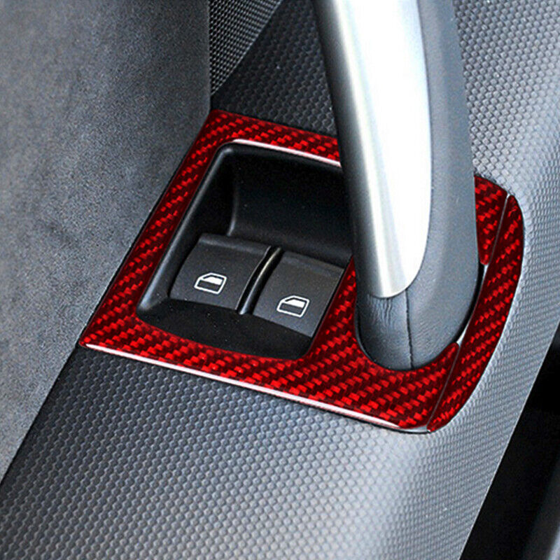 Real Carbon Fiber Car Window Switch Panel Cover Trim for Audi TT TTRS 08-14 2PCS