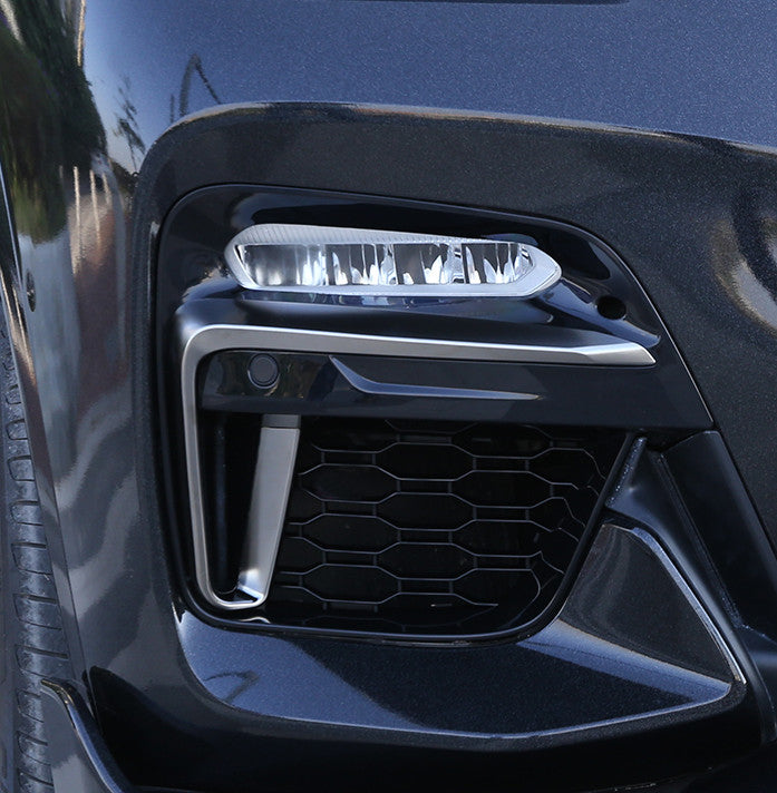 for BMW X3 X4 G01 G02 2018-2021 Car Front Fog Light Lamp Cover Grille Decor Set