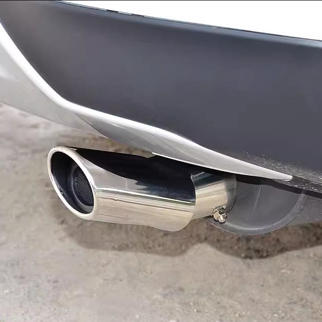 2P Car Exhaust Pipe Tip Tail Silver Steel Trim for Toyota Grand Highlander 2024
