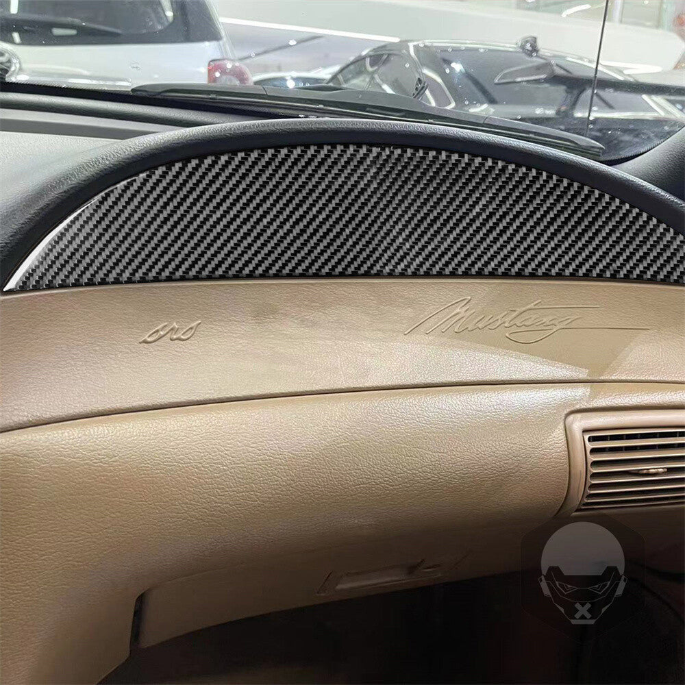 Carbon Fiber Interior Dashboard for Co -pilot Panel Cover for Ford for Mustang 1996-2003