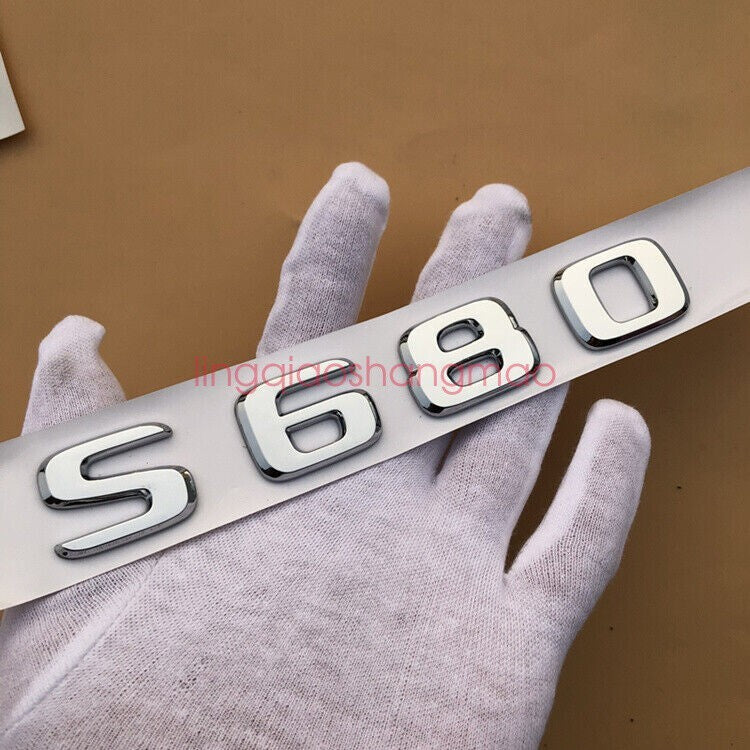 Chrome ABS S680 + for MAYBACH + V12 Emblem Auto Front Badge for AMG S680
