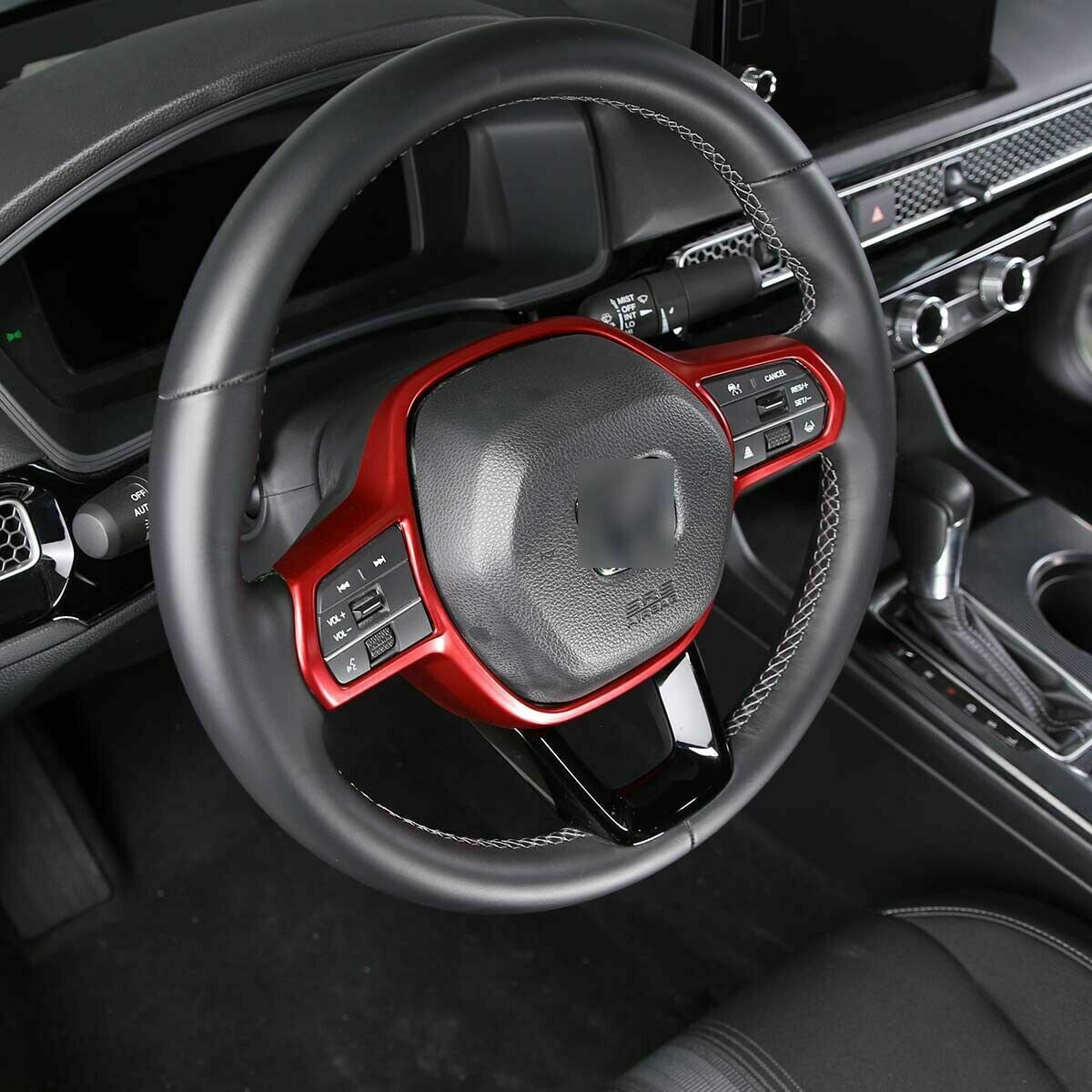Matte Red Steering Wheel Frame Cover Decor Trim for Honda for Civic 11th 2022-2023