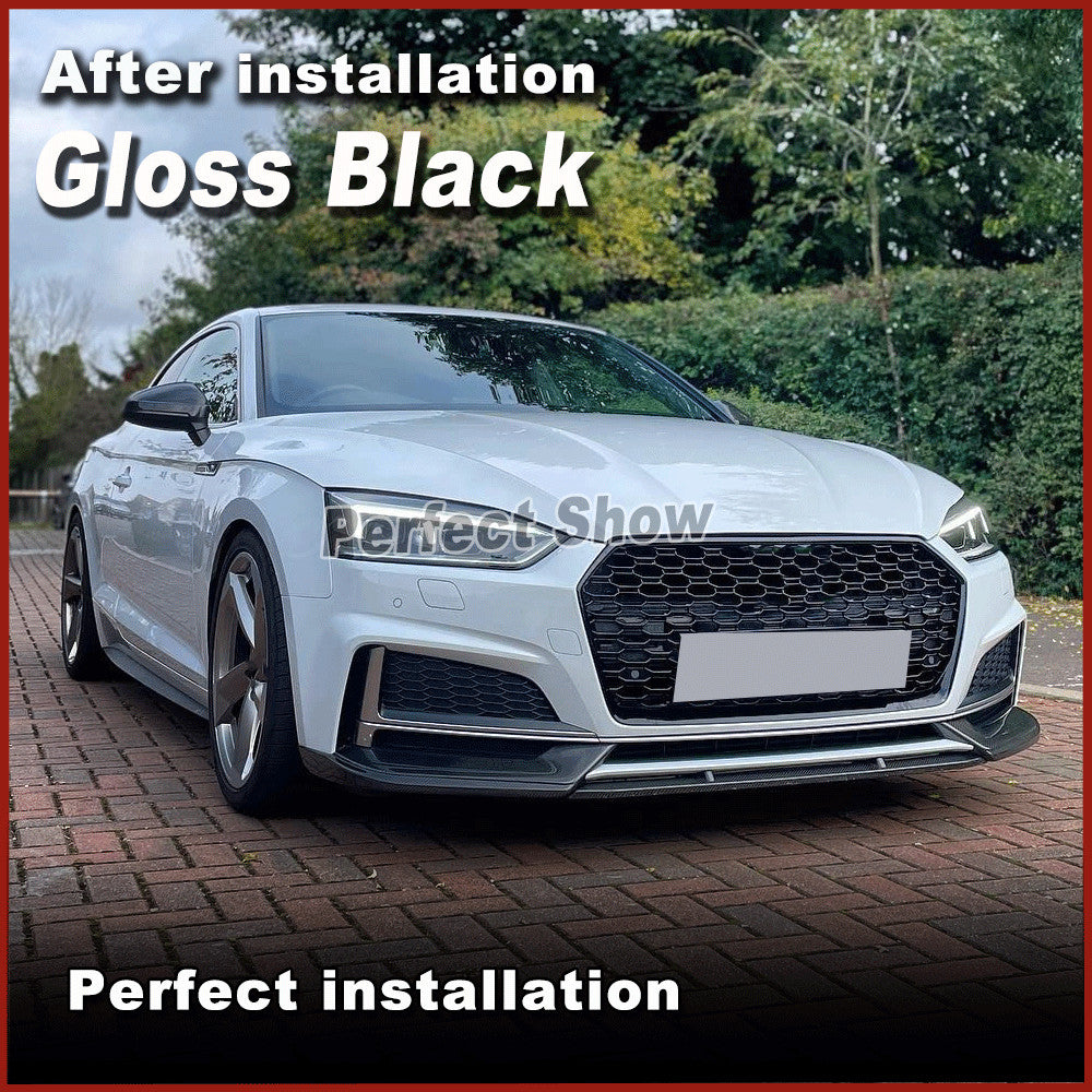 for Audi A5 B9 Sline S5 2017-2019 Gloss Black Front Bumper Lip Spoiler Splitter