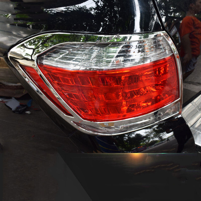 for Toyota Highlander 2011-2013 Chrome Car Rear Light Tail Lamp Cover Trim 2pcs