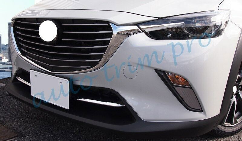 2P Chrome Front Bumper Lower Grille Mesh Cover Trim Molding for Mazda CX-3 16-21