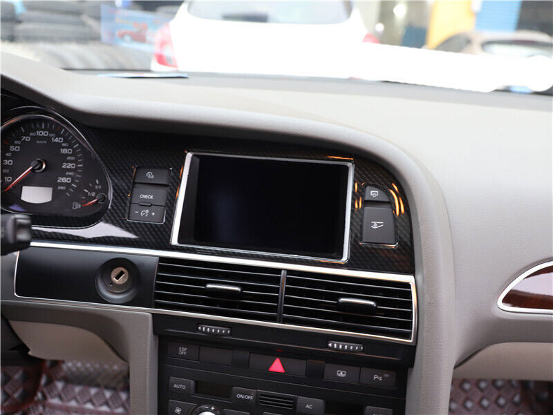for Audi A6 2008-11 ABS Carbon Fiber Inner Instrument Board Frame Trim Cover 1P