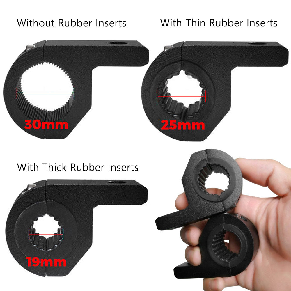2x 19-25mm Bullbar Pipe Mount Bracket Clamps LED Work Light Bar 2 Inserts Tool