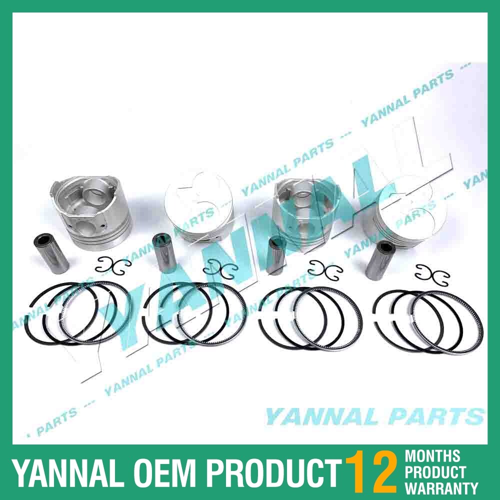 4-piece piston with piston rings + 0.5 mm for Kubota V1305 engine (oversized)