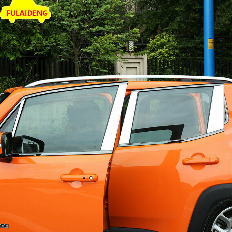 10P for Jeep Renegade 2016-22 Glossy Black Window Sill Frame Molding Trim Cover