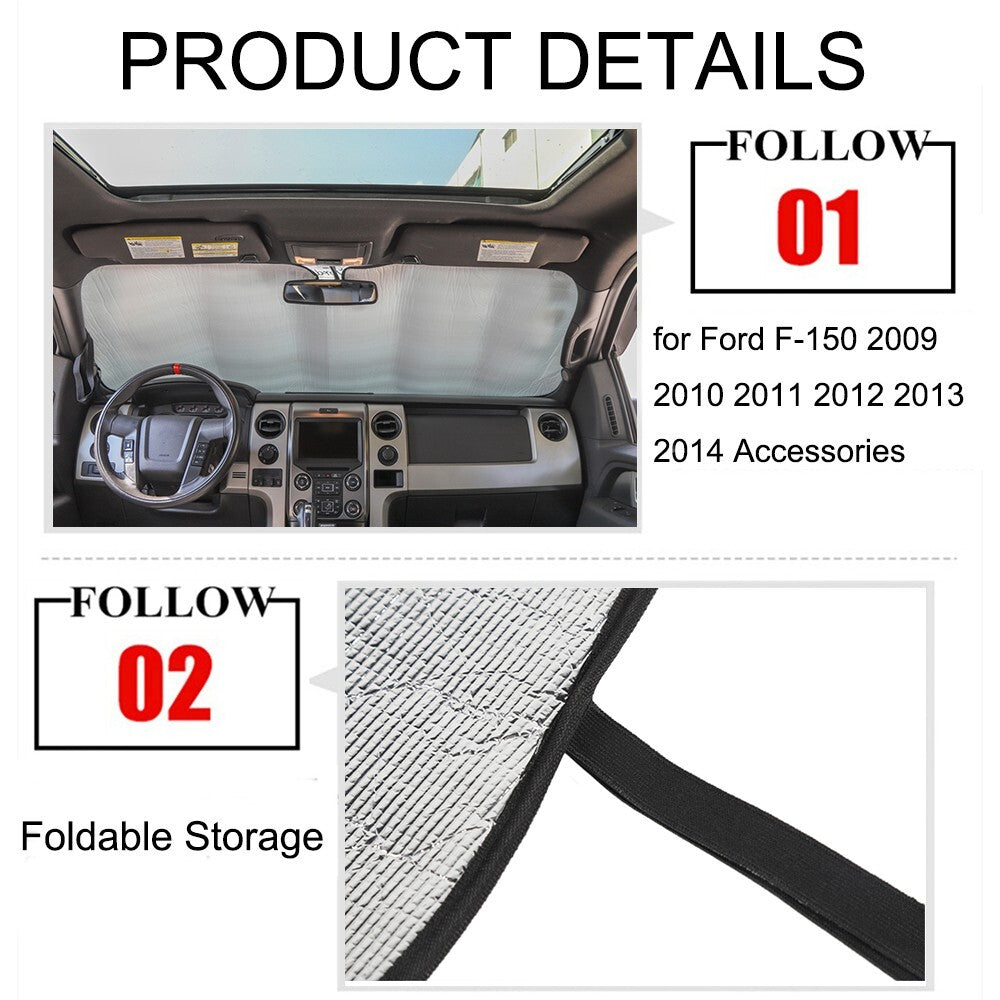Front Windshield Sunshade Cover Sun Visor Shade UV Block for Ford F150 2009-2014