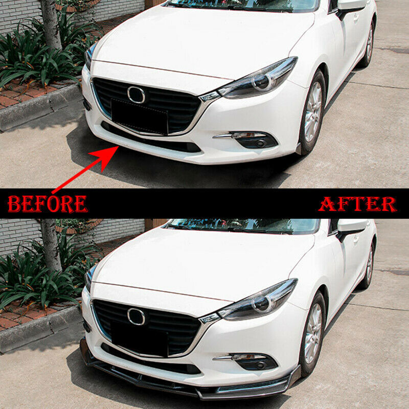 Matte Black New Front Bumper Guard Chin Spoiler Body for Mazda 3 Axela 2014-2018