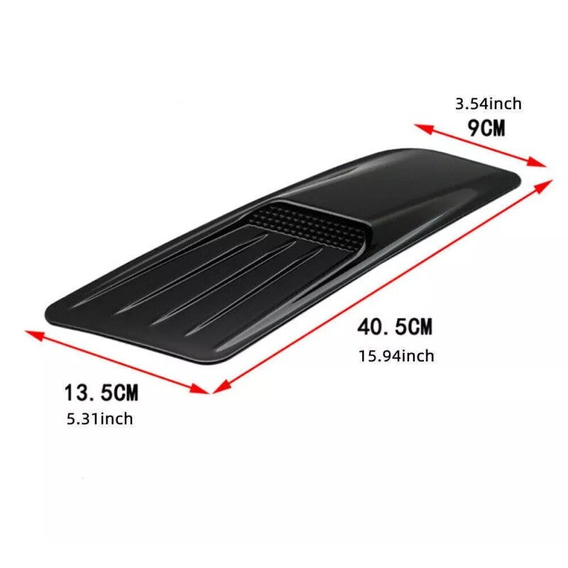 2PCS Black Racing Car Hood Scoop Decorative Air Intake Trim Vent Cover Universal