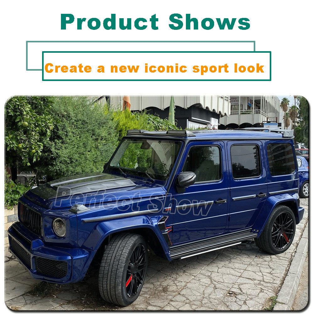 Fit for Benz W463 W464 G550 G63 Real Carbon Front Roof Spoiler Wing W/ Light