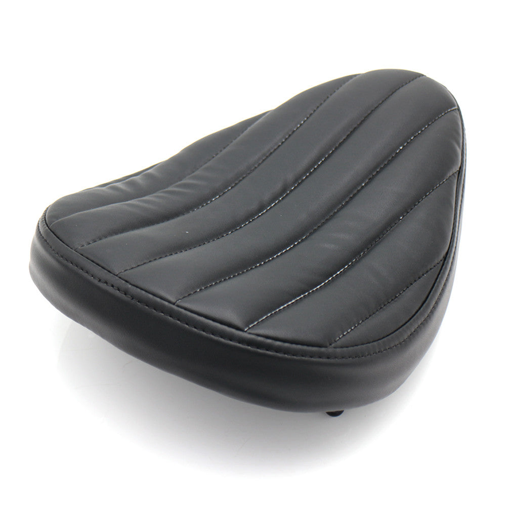 Black Tuk Roll PU Leather Contoured Solo for Seat for Harley Chopper Bobber Custom Q