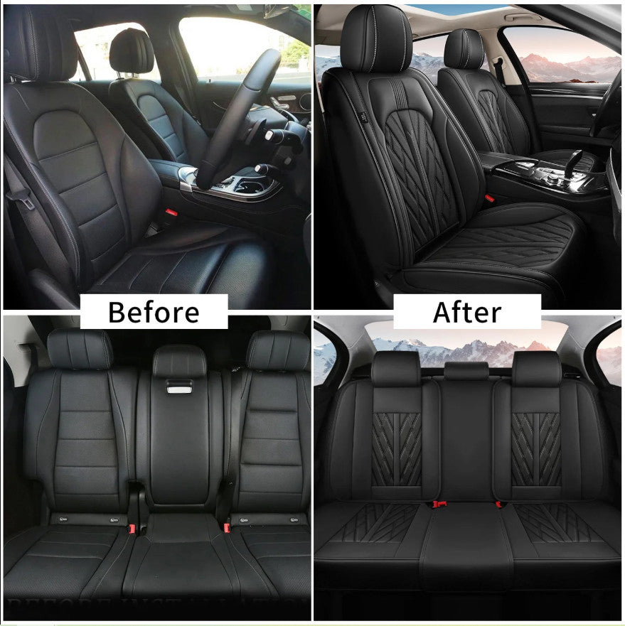 for Wrangler 4 Door 2007-2017 Leather Car 5- for Seat Covers Front Rear Full Set Q