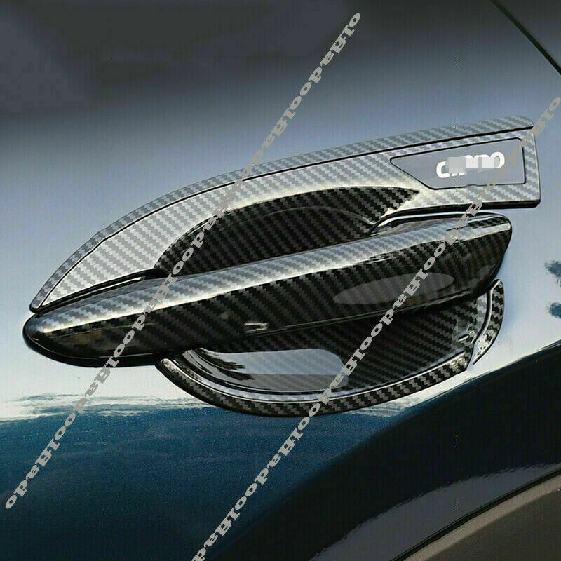 for Mazda CX-30 2020-2022 Carbon Side Door Handle+Bowl Trims Cover W/ for Smart Hole