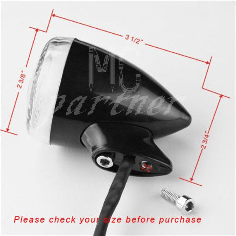Black 39mm Relocation Fork Clamp Bullet Front Rear Turn Signal Light for Harley Q