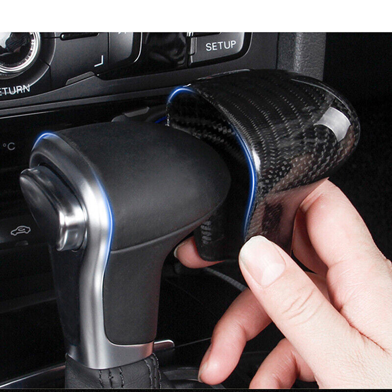 Carbon Fiber Style Gear Shift Knob Cover Cap Trim for Audi for A4 for A5 for A6 A7 Q5 Q7 ABS Q