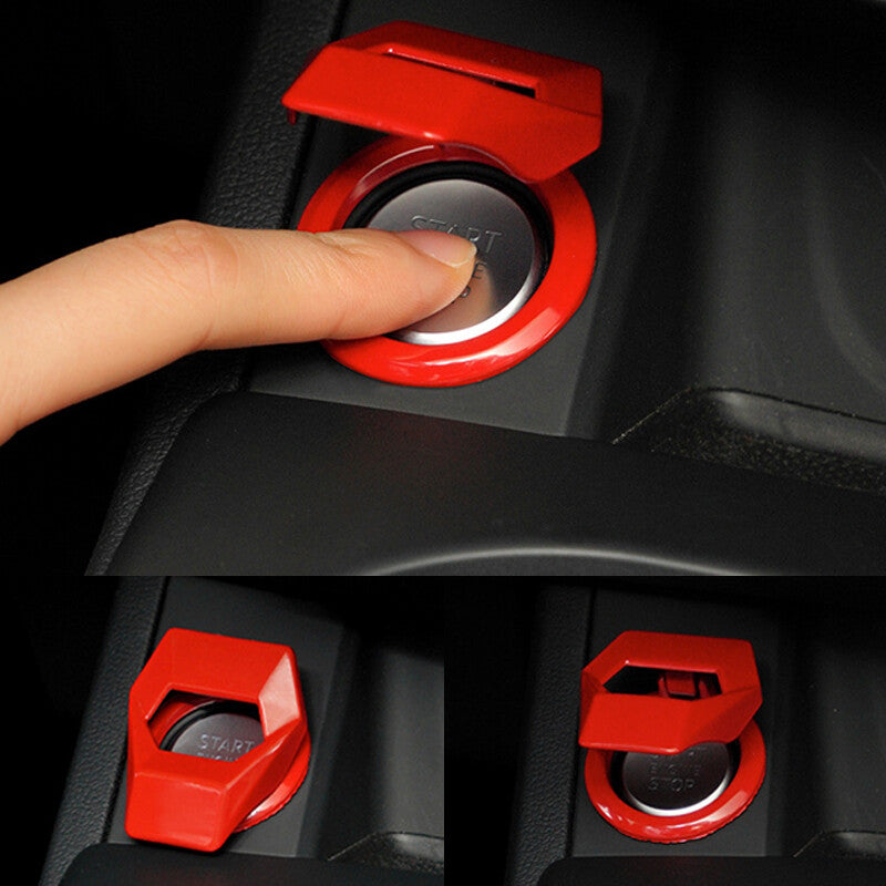 1PC Red Car Engine Start Stop Push Button Switch Cover Trim Accessories