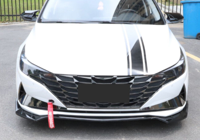 for Hyundai for Elantra 21-2023 Grain Carbon Fiber Front Bumper Lip Spoiler Splitter