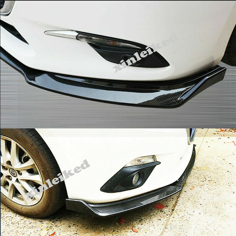 3P Carbon Fiber Front Bumper Lip Spoiler Cover Trim for Mazda 3 Axela 2014-2018