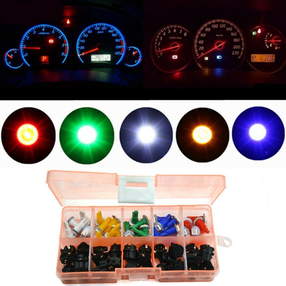 30 Sets Colorful T5 LED Twist Socket Non-Decoding Car Dashboard Bulb Lights Hot n