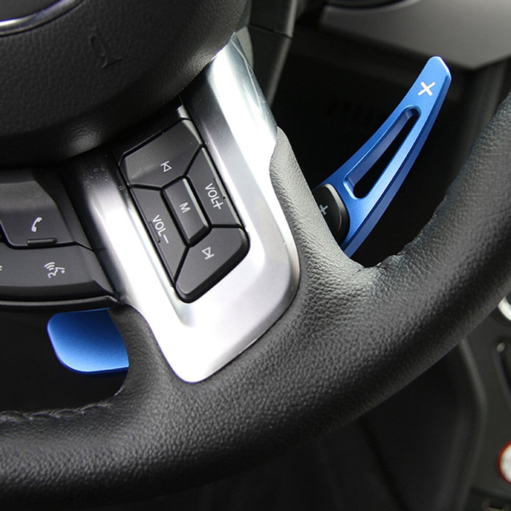 Blue Steering Wheel Shift Paddle Cover Trim for Ford for Mustang 15-23 Accessories