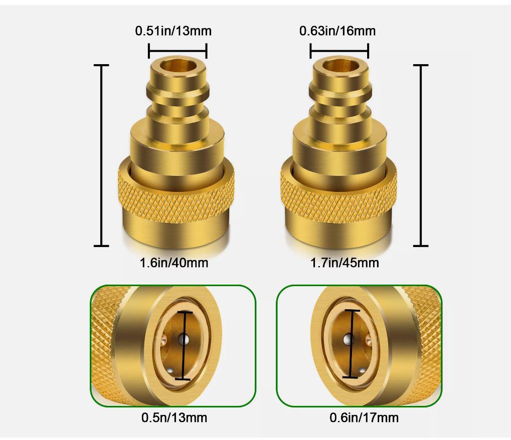 R134A to R1234YF Quick Couplers Set Adapter Adjustable High + Low Connection Q