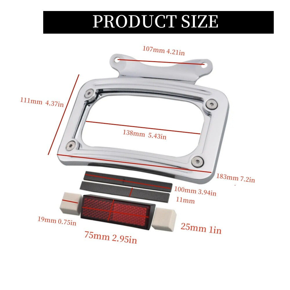Curved license plate mounting frame for Harley Touring Electra Road Glide Chrome - n
