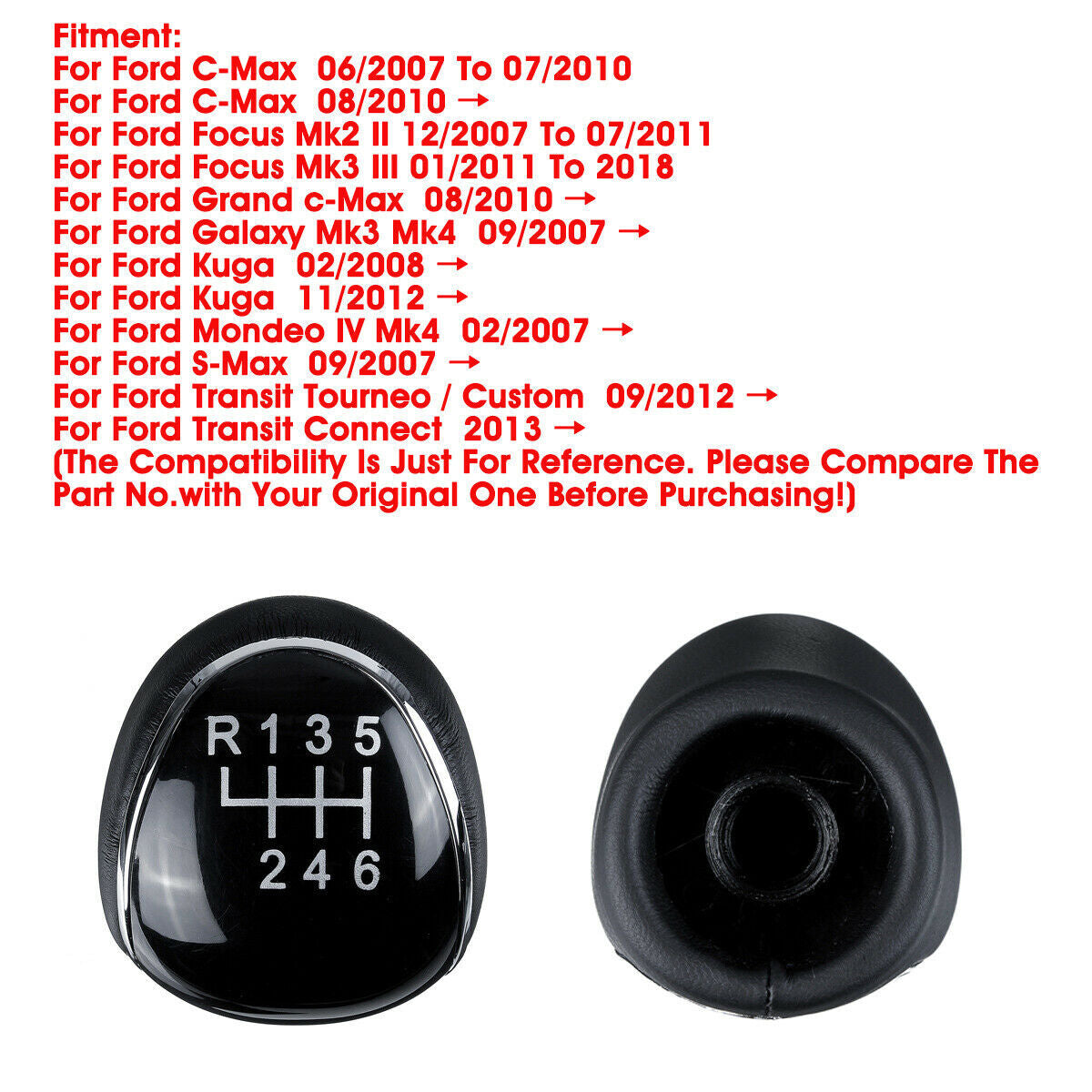 6 Speed Car Gear Stick Shift Knob Shifter for ford Mondeo IV S-MAX C-MAX Kuga Q