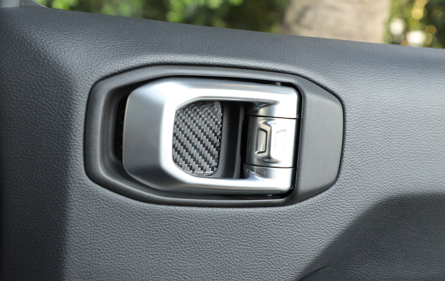 Real Carbon Fiber Inner Door Bowl Wrist Trim for Jeep for Wrangler JL 2018-2023