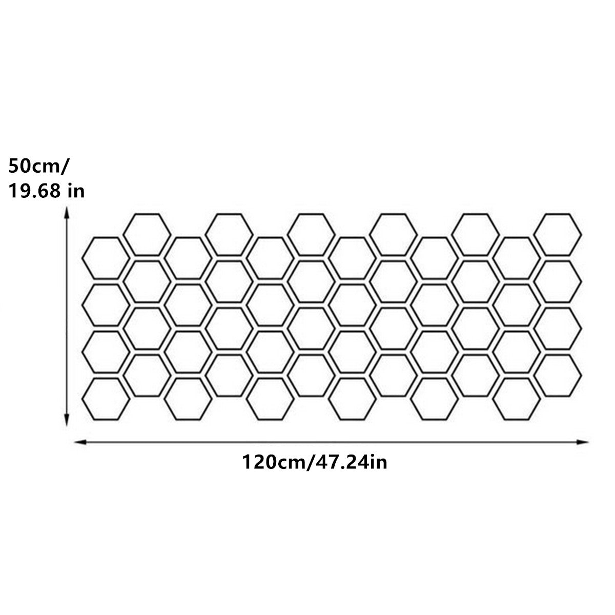Car Accessories Hexagon Stickers Honeycomb Pattern Decals Body Trim Black