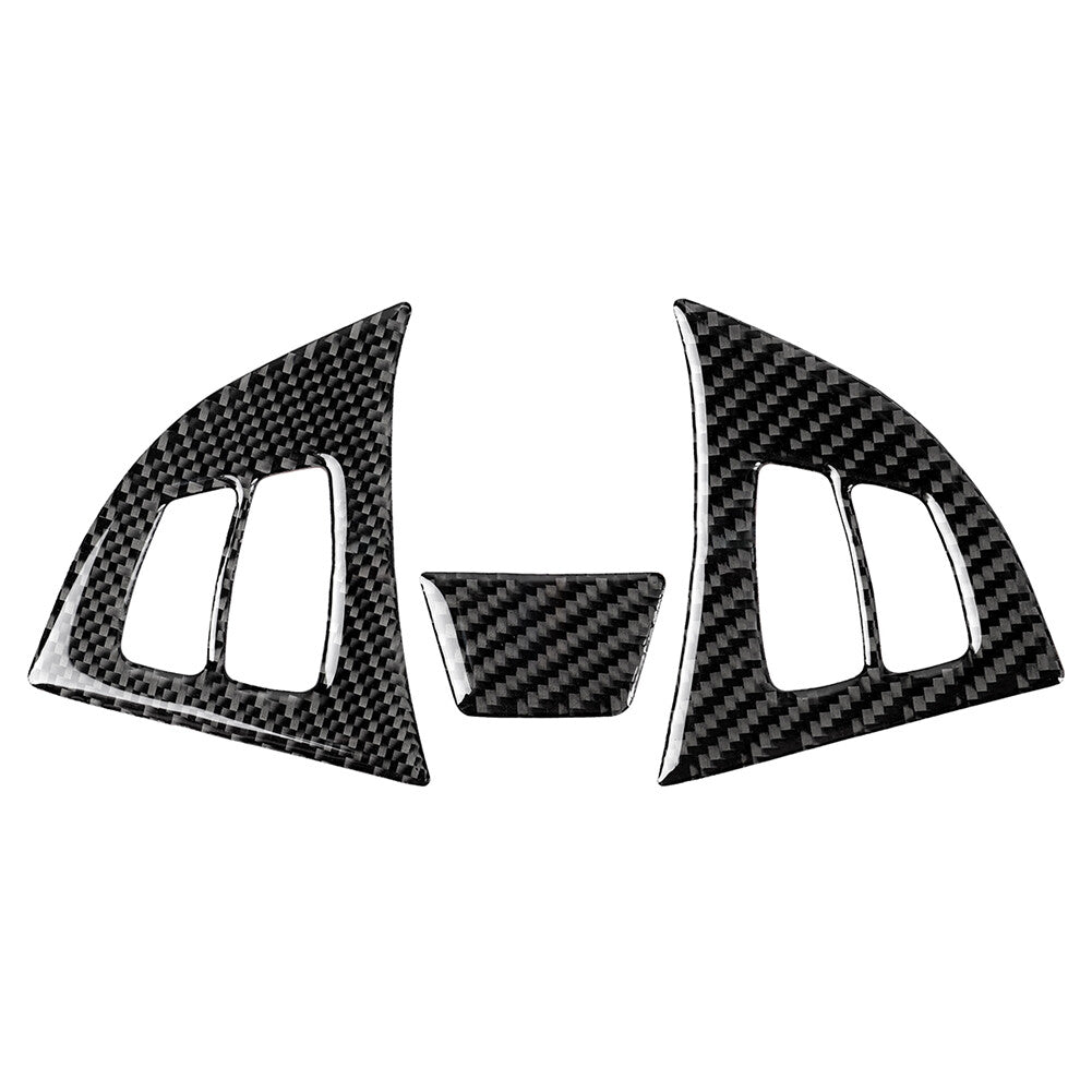 Interior Steering Wheel Cover Trim Fit for BMW X5 X6 E70 E71 Carbon Fiber Auto 3PCS