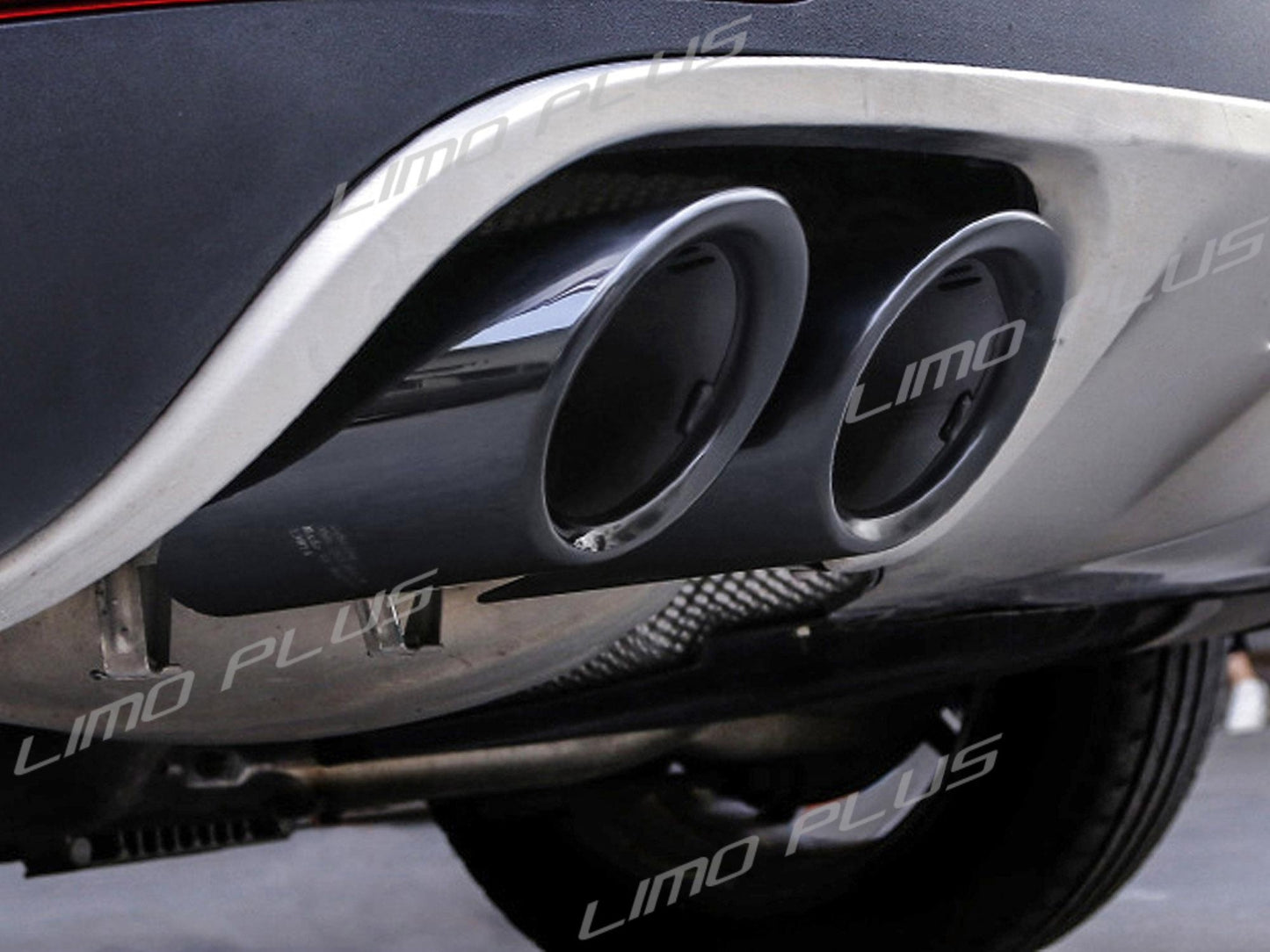 GTS-style black exhaust muffler heads for 2019-2024 for Porsche Macan Base 2.0L Q