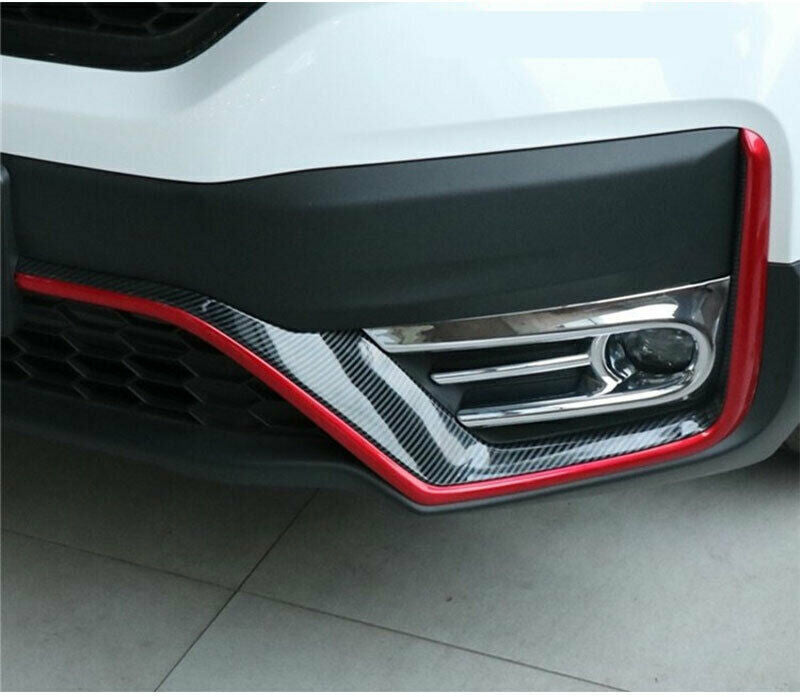 4x for Honda CR-V CRV 2020-22 RedCarbon ABS Front Bumper Lower Strip Frame Trim