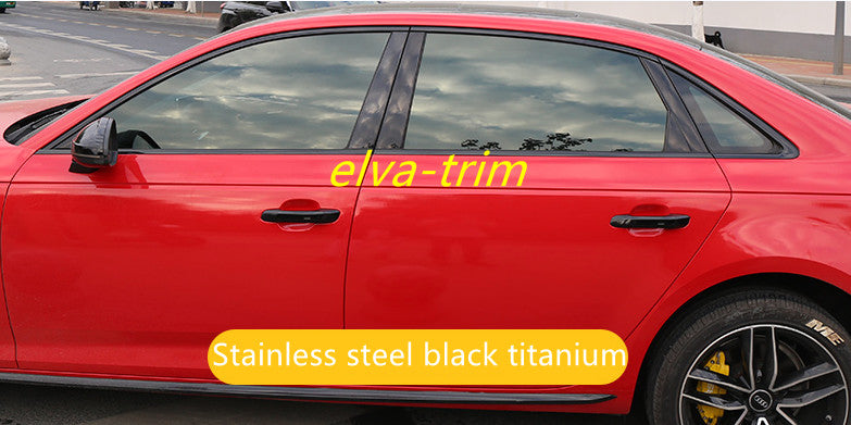 For 2016-2020 for Audi A3 S3 Sedan Black Window Frame Trim Strips Cover trim S.Steel