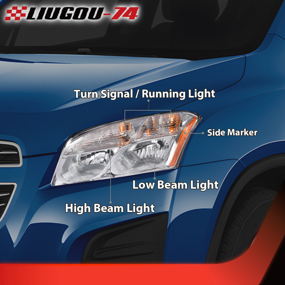 Suitable for 2013, 2014, 2015, and 2016 for Chevrolet Trax headlight assembly (pair of halogen headlights)